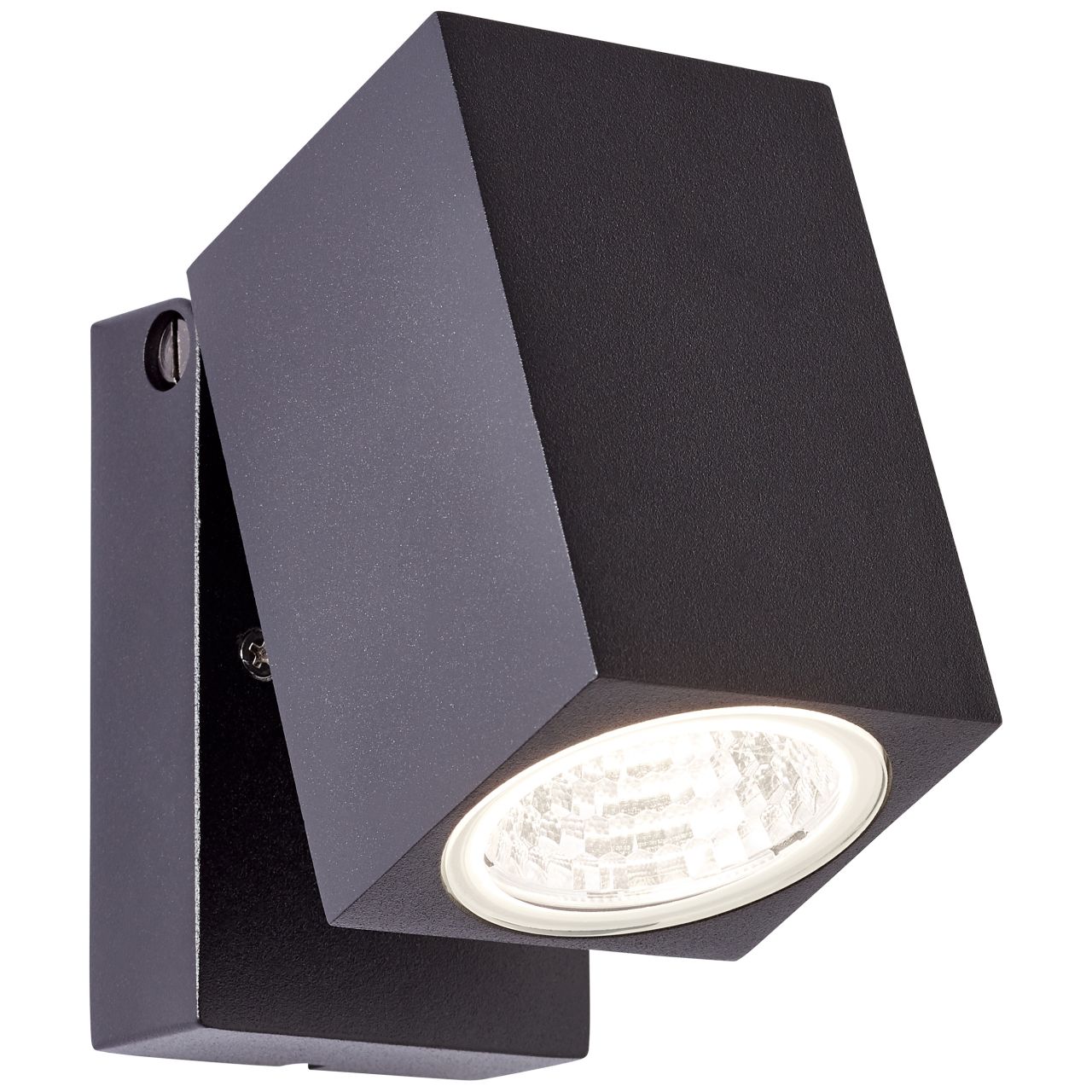 BRILLIANT Burk LED Außenwandstrahler schwarz | 1x LED integriert, 6W LED integriert, (Lichtstrom: 600lm, Lichtfarbe: 3000K)