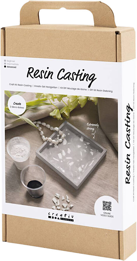 Creativ Company DIY Kit Resin Støbning, Firkantet bakke med terrazzo