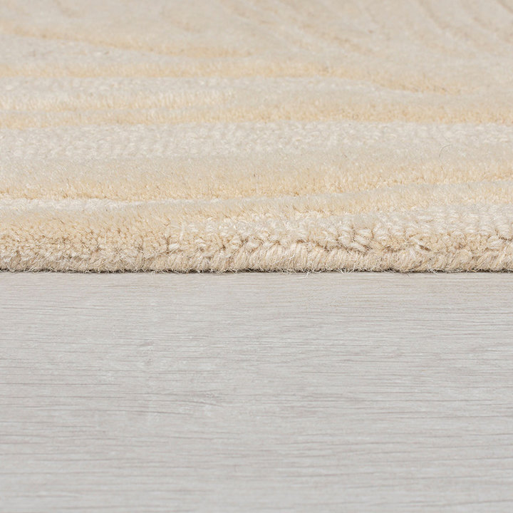 Rond modern vloerkleed - Solacio Leaves Beige