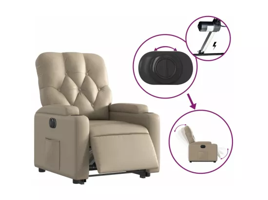 Fauteuil inclinable électrique cappuccino similicuir