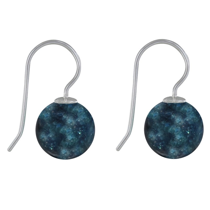 Boucles d'Oreilles Argent Billes d'Apatite