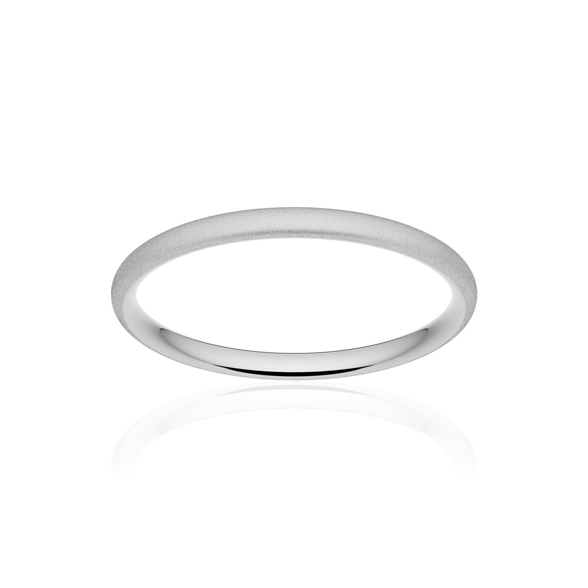 Alliance platine 950 sablé demi-jonc confort 2 mm
