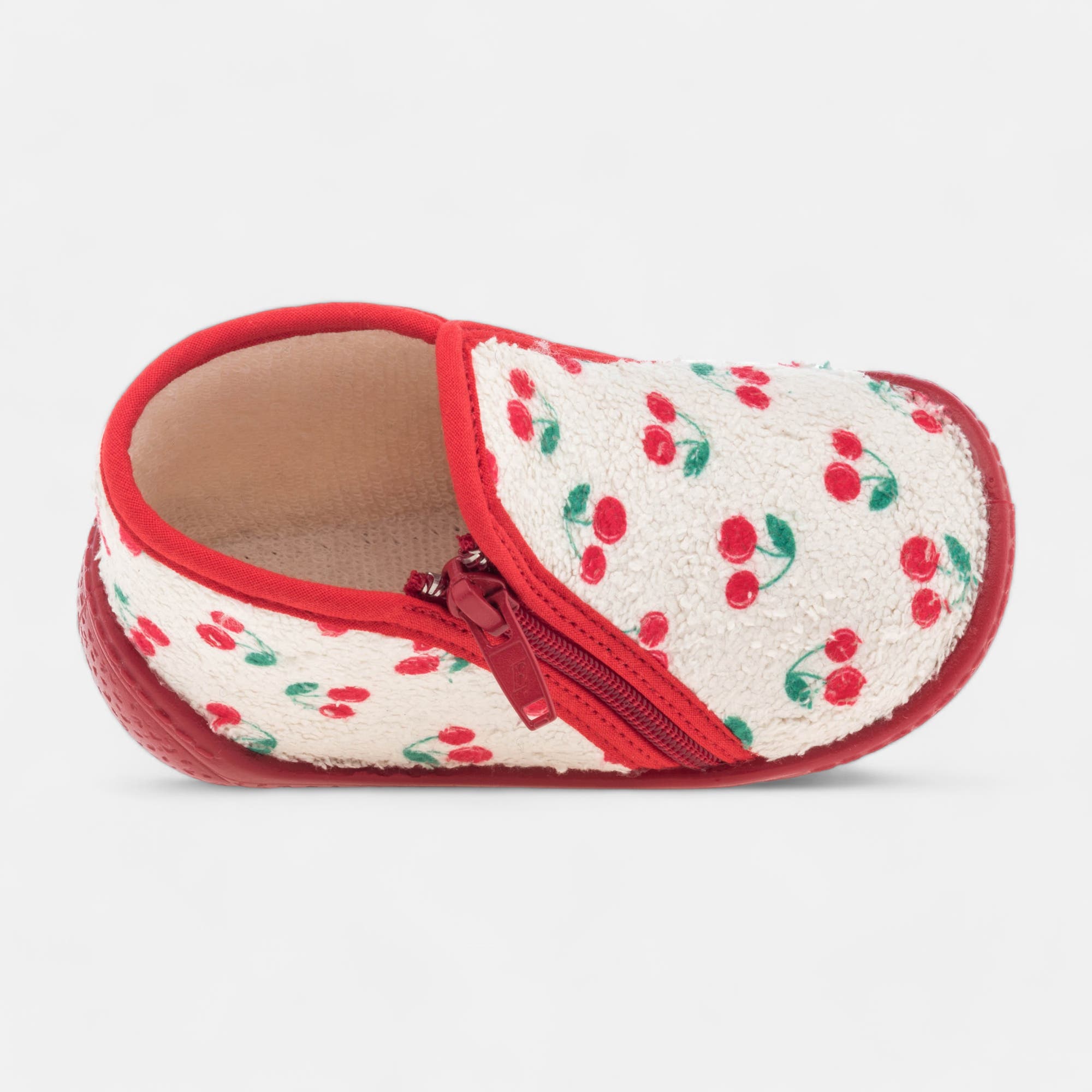 Pantoufles botillons zippés Bébé fille ecru