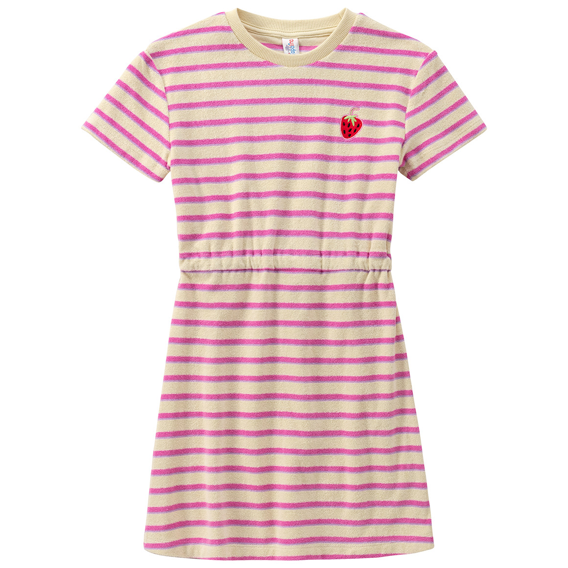 Topolino Mädchen Frottee-Kleid mit Streifen pink / creme