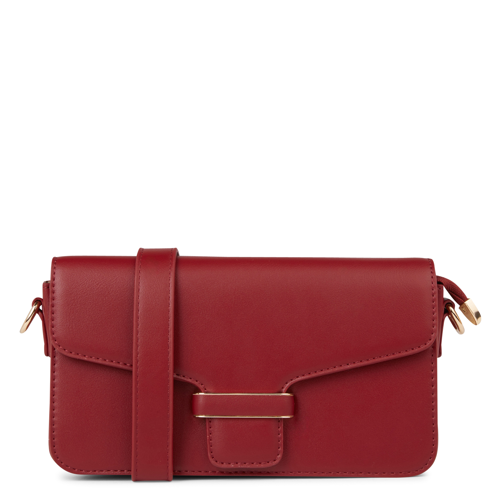 Sac bandoulière effet cuir | Rouge