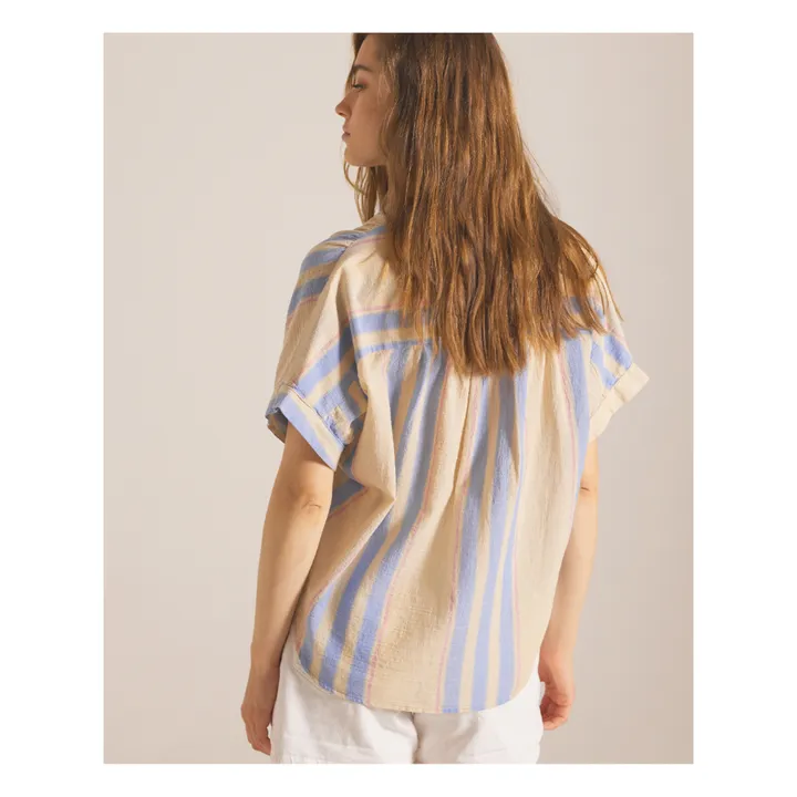 Sacrécoeur Blouse Louison Rayures Gaze de Coton Bio | Beige rosé