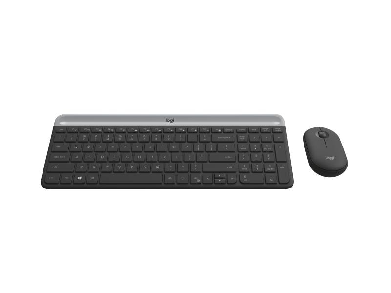 Logitech Tastatur-Maus-Set MK470 Graphite Kompaktes, kabelloses Tastatur-Maus-Set
