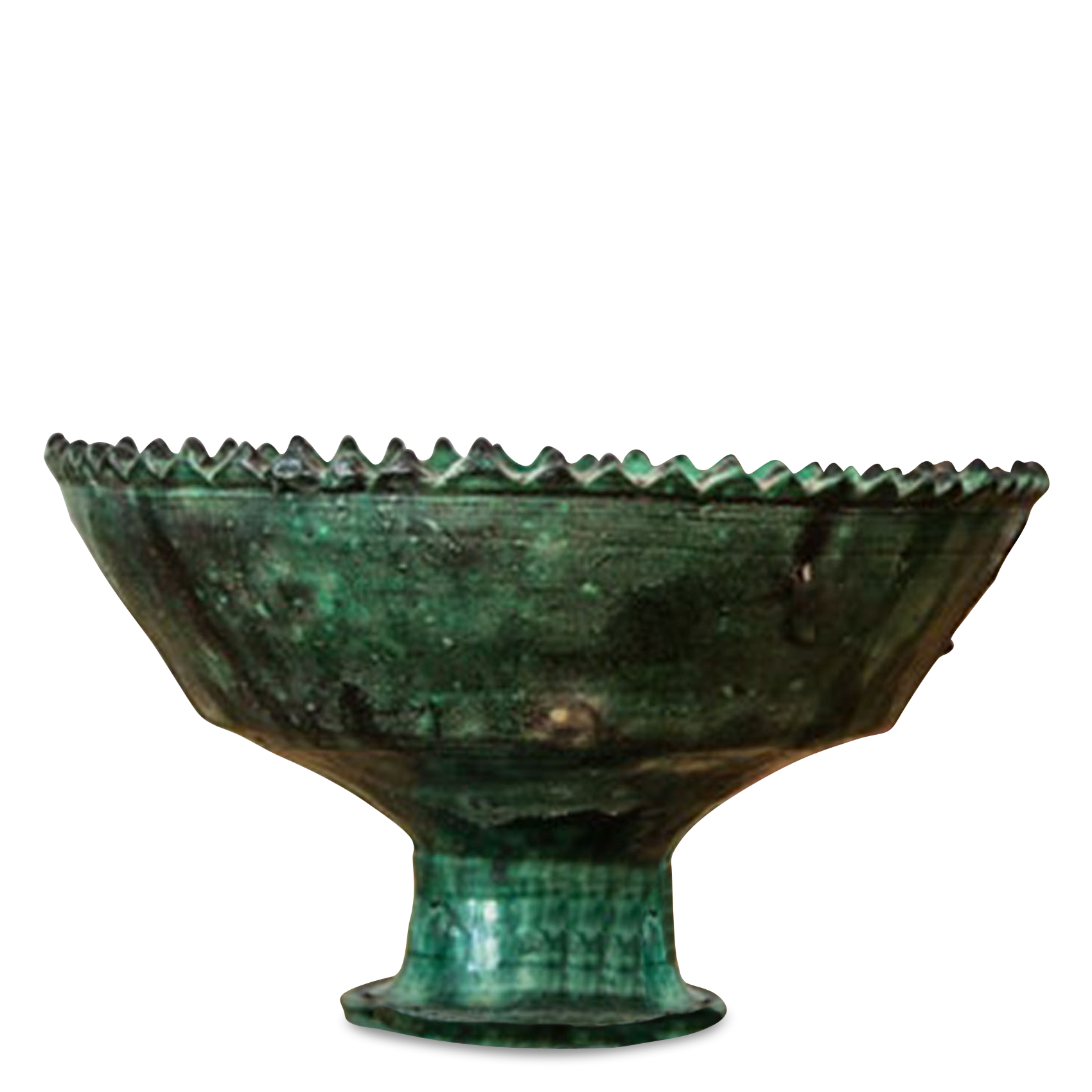 Grande coupe à fruits en céramique | Vert