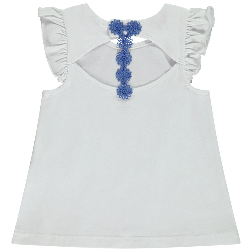 T-shirt manches courtes détail crochet au dos pour bébé fille