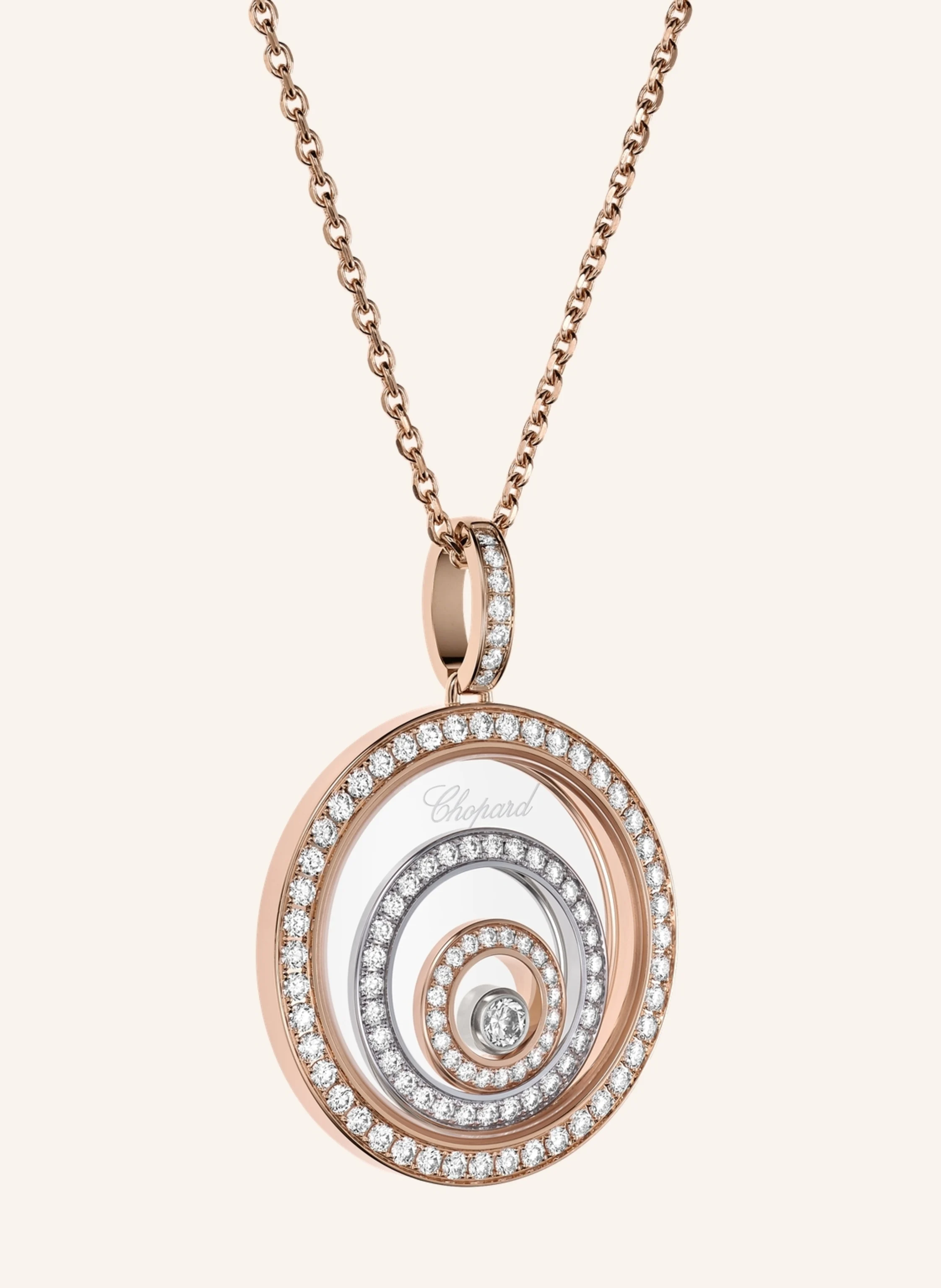Chopard Anhänger HAPPY SPIRIT Anhänger aus 18 Karat Weißgold, aus 18 Karat Roségold und Diamanten