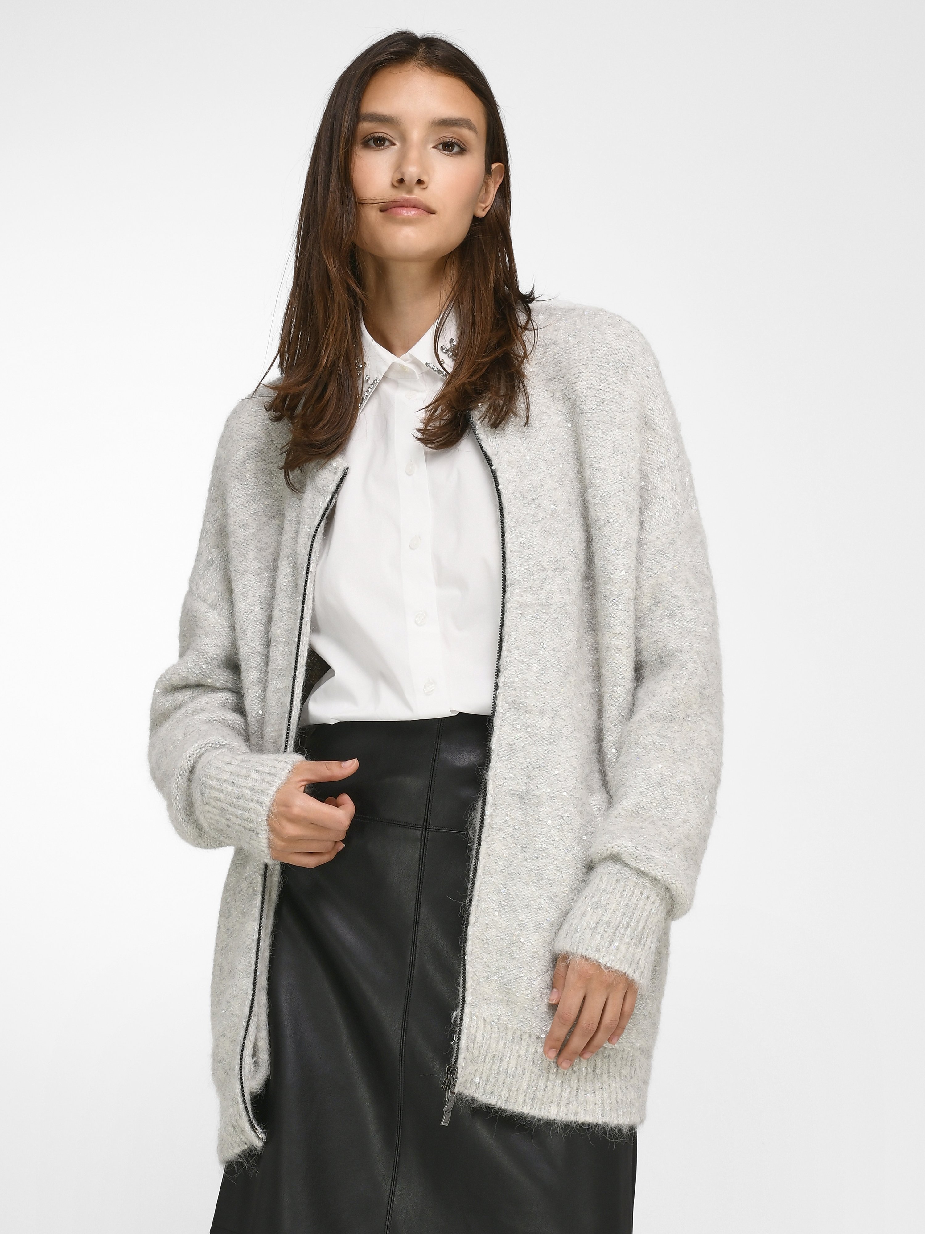 Long-Strickjacke