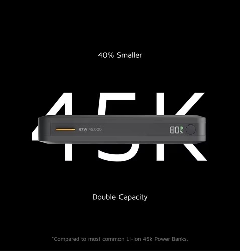 (67W) 45000mAh Fuel Series 5 Dual USB C / USB A Powerbank Power Delivery Ladegerät (FS5451) Midnight Black