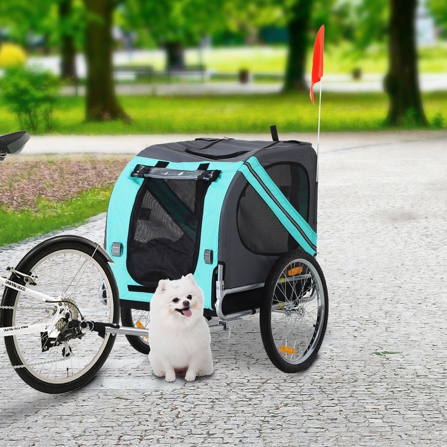 PawHut Fahrradanhänger für Hunde grün