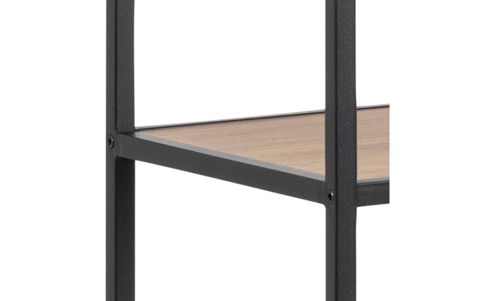 Regal Seaford 135 x 35 x 185 cm, Eiche/Schwarz<br>Bücherregal