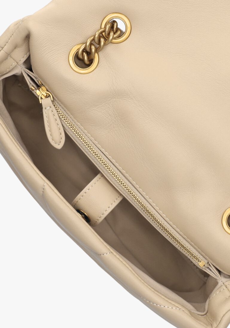 beige pinko schoudertas love puff classic