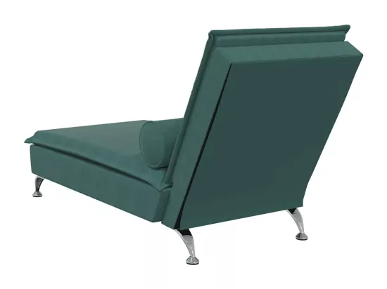 Prolenta Premium - Chaise longue de massage avec traversin vert foncé velours