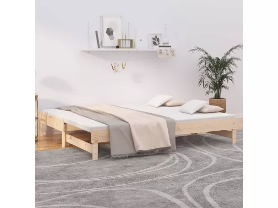 Lit coulissant 2x(90x200) cm Bois de pin massif