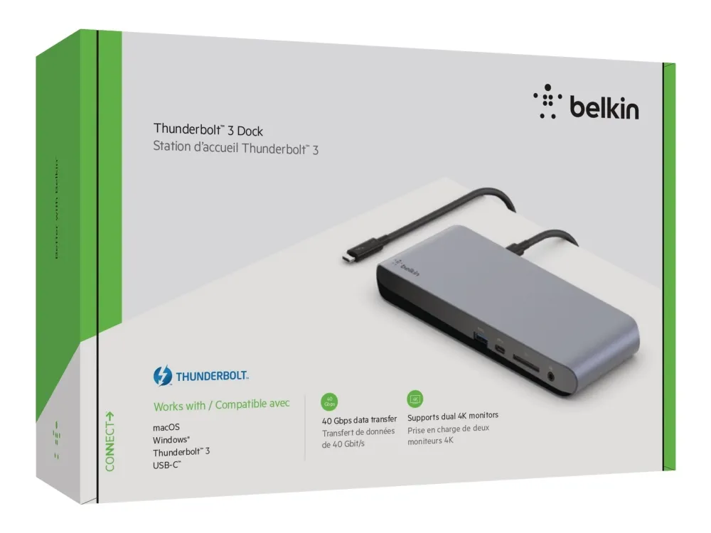 Belkin Thunderbolt 3 Dock Pro - Dockingstation - USB-C / Thunderbolt 3 - DP - 1GbE - 170 Watt