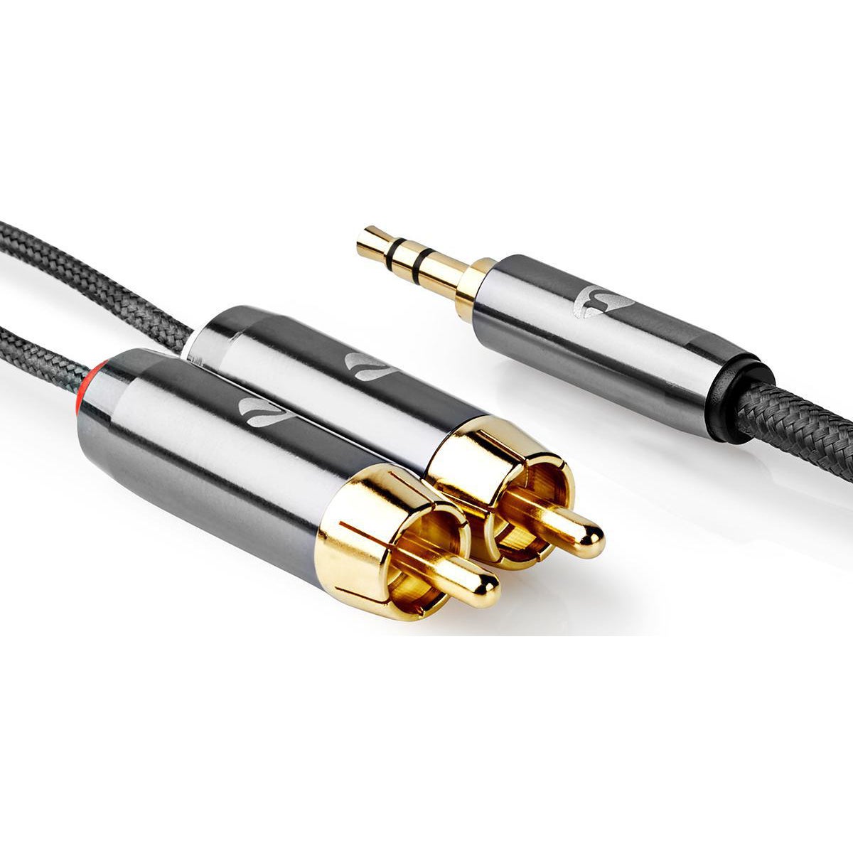 Nedis CATB22200GY50 stereo audiokabel 3.5mm male - 2x RCA male 5 meter