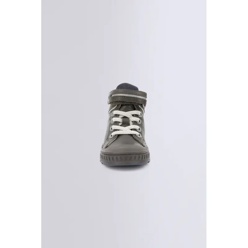 KICK TEEN MARRON FONCE MARINE SNEAKERS HAUTES Cuir Garçon