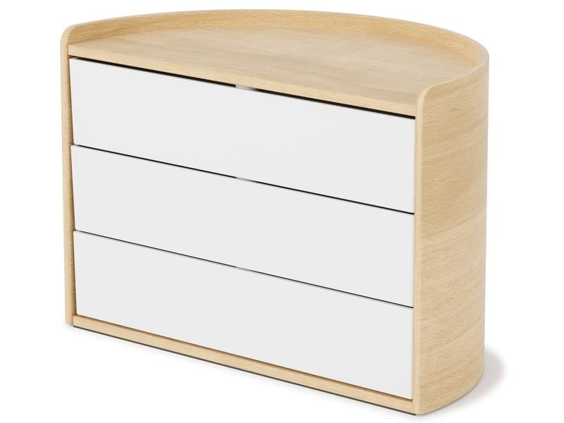 Umbra Schmuckschatulle Moona Holz, Weiss Schmuckschatulle mit 3 Ebenen