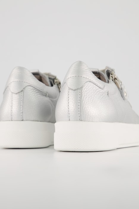 Vitaform Leder-Sneaker, Metallic-Optik, Zipper, Weite H