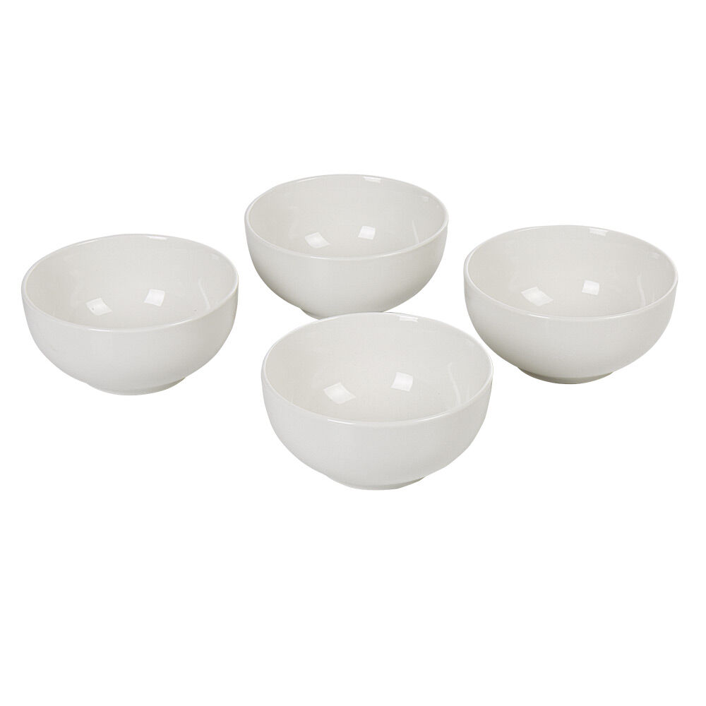 Bol en céramique uni blanc x4