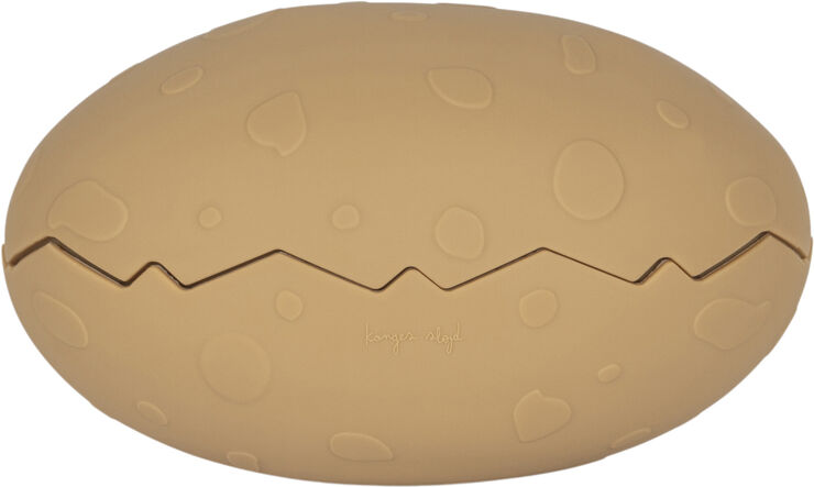 Konges Sløjd SILICONE BATH TOY DINO EGG Almond mix