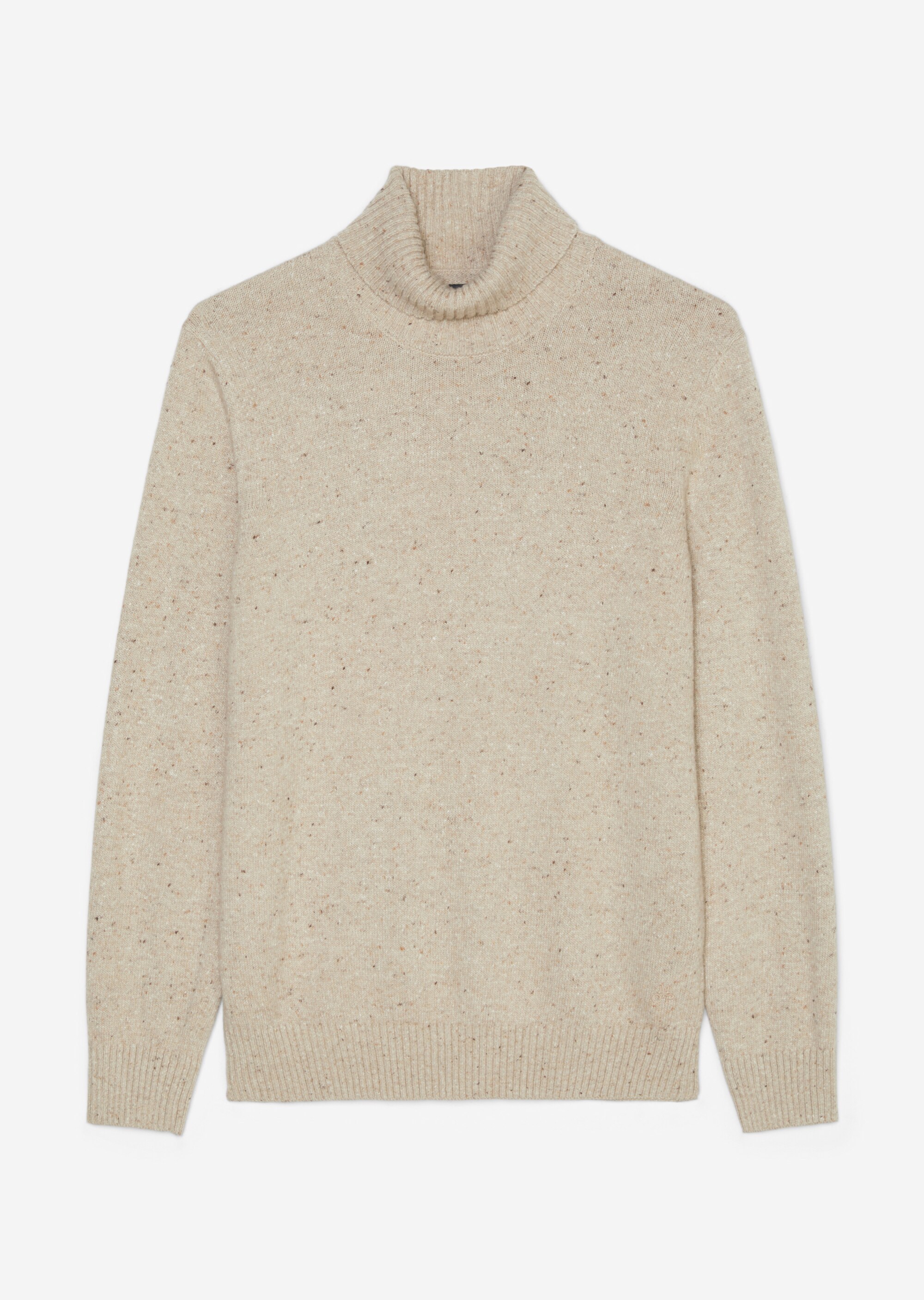 Rollkragen-Pullover regular aus gesprenkeltem Tweedgarn