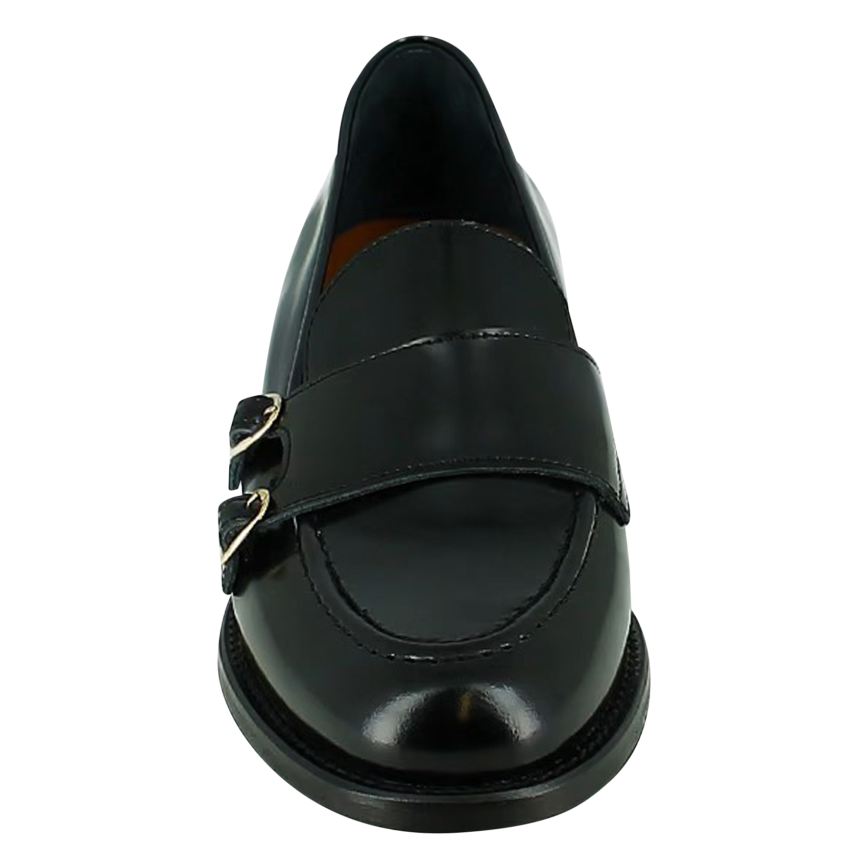 DRIZZA - Mocassins à boucles en cuir glacé | Noir