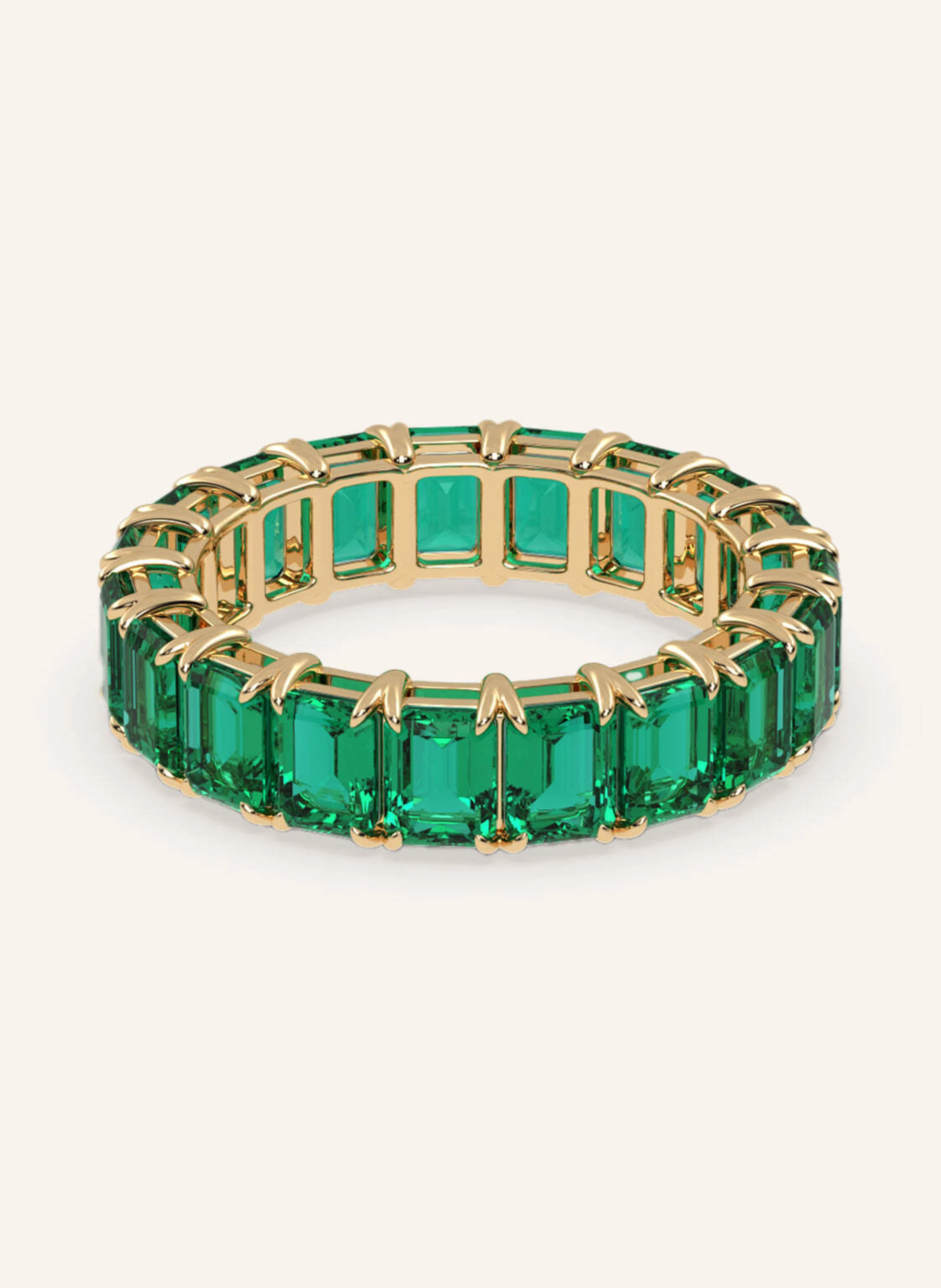 VEYNOU Ring EDEN ETERNITY SMALL aus 14 Karat Gelbgold und 3,50ct. lab-grown Smaragden
