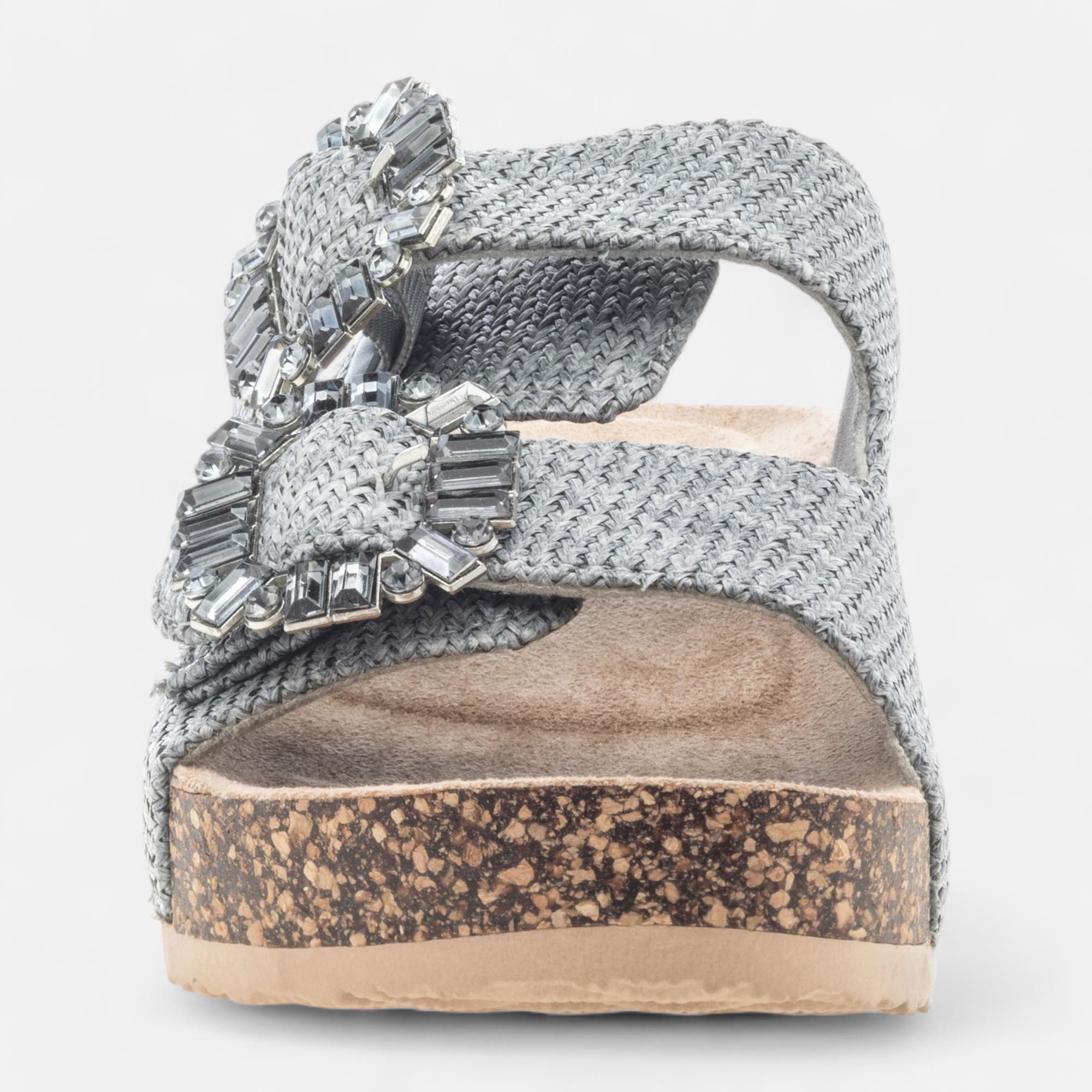 Mules semelle liège Femme bleu ciel