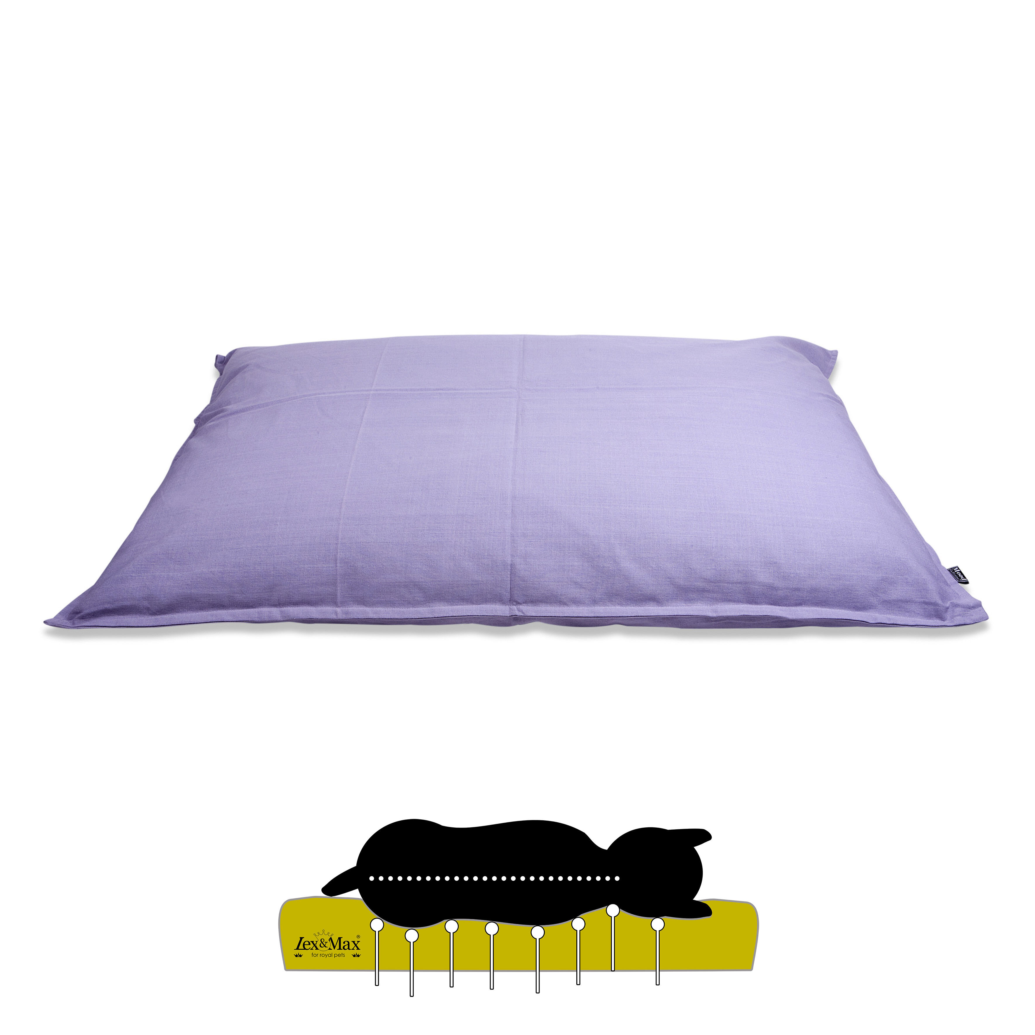 Lex & Max Tivoli - Orthopedisch Hondenkussen - Lila - 70x100x16 cm - L