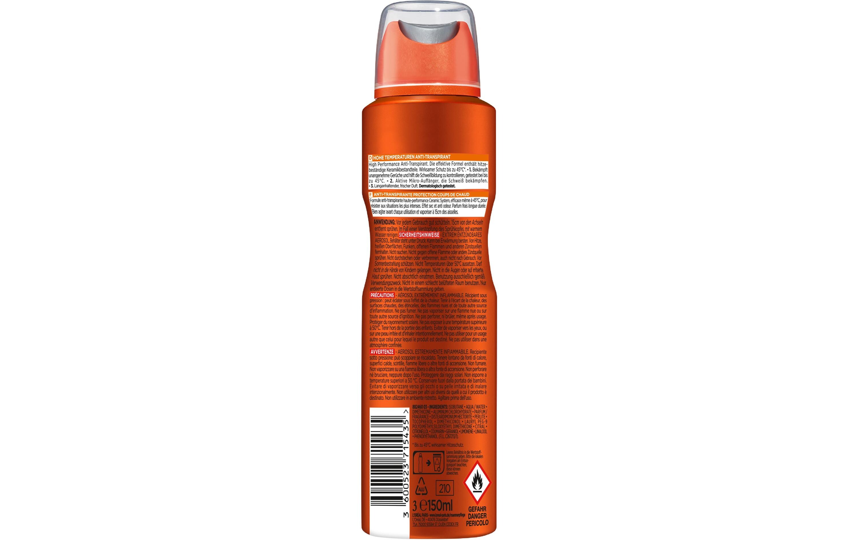 Deo Spray Heat Protect 45 °C 150 mlEffektives Deo, schützt vor Schweiss auch bei extremen Temperaturen