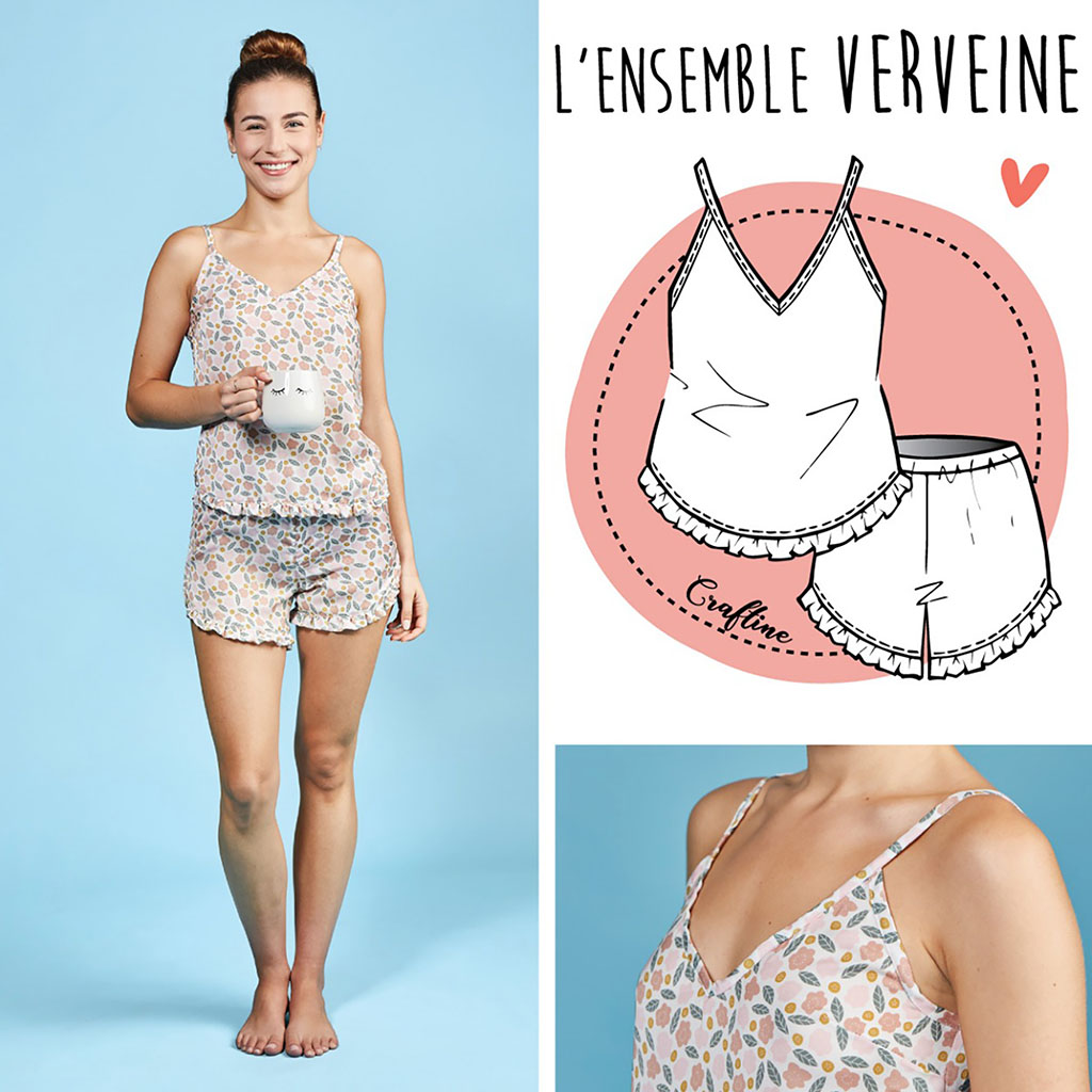 Patron de couture ensemble nuit Verveine - CRAFTINE