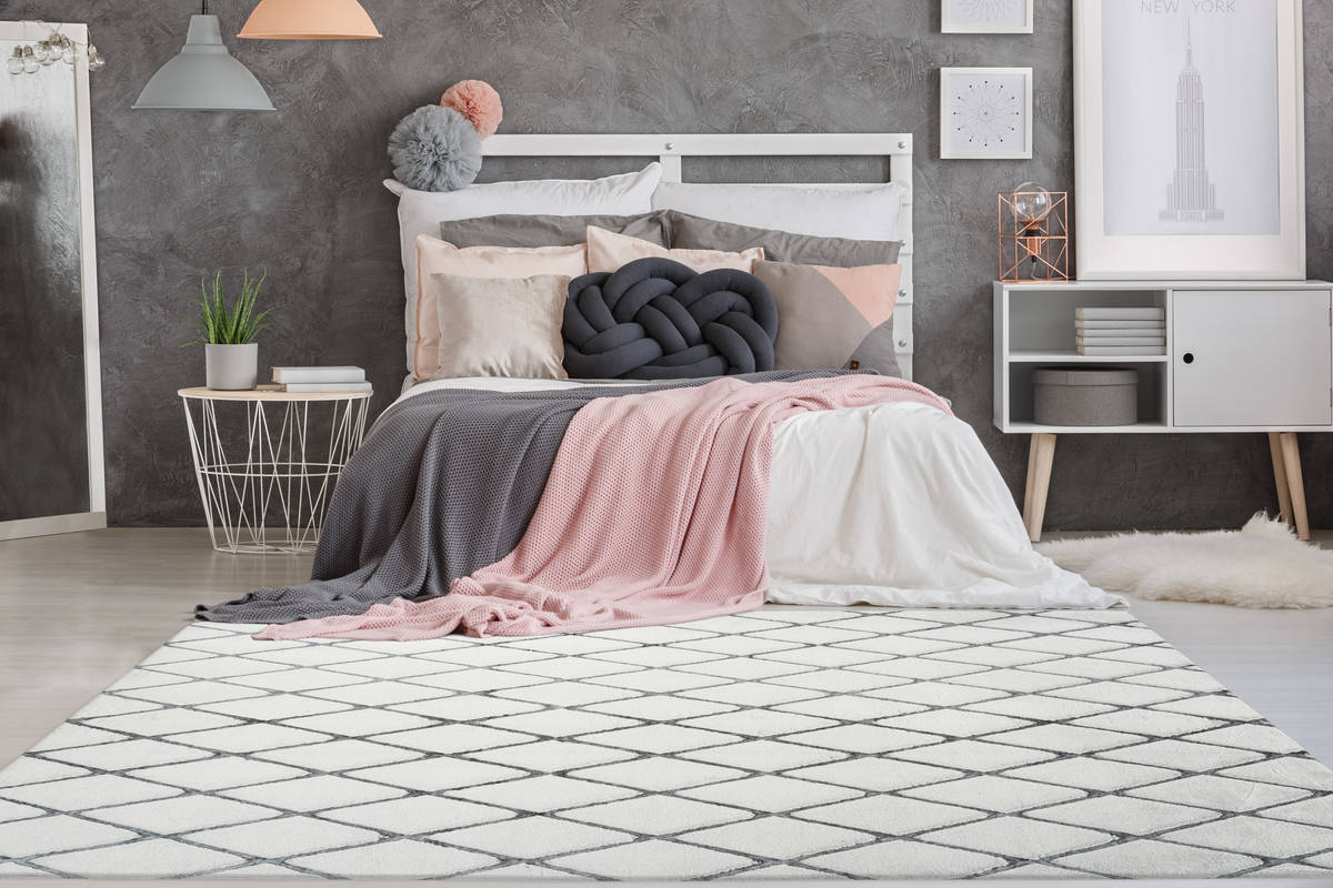 Teppich VIVICA 200 - weiß-anthrazit - 80x150 cm