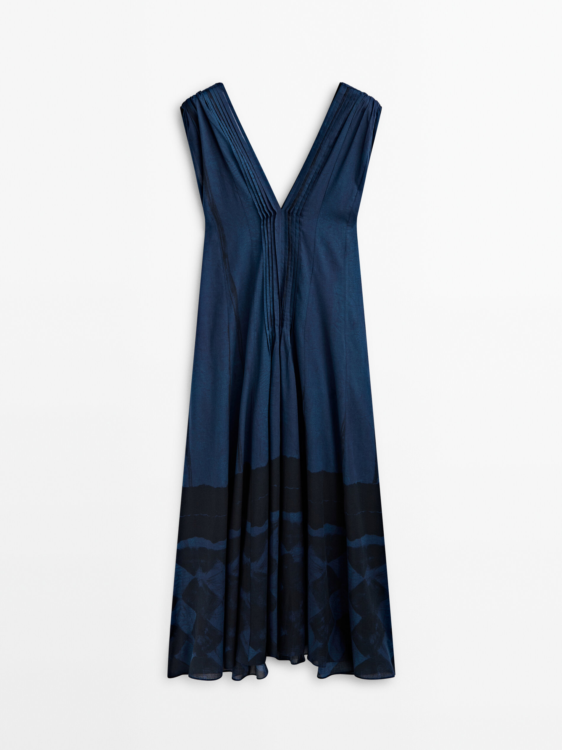 Vasos com detalhes estampados em vestidos - AZUL