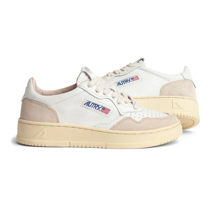Autry Baskets Medalist Low Cuir/Suède | Blanc