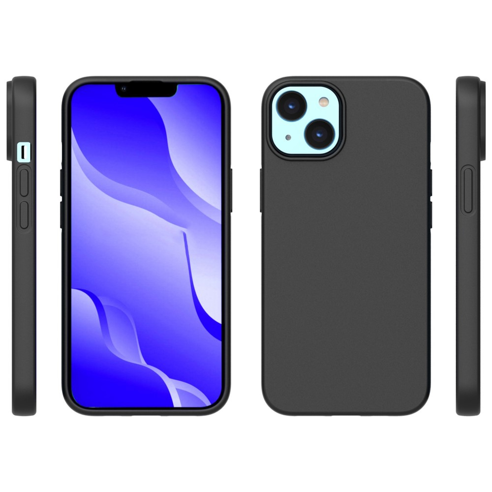 iPhone 14 Gummi Case Hülle Matt - Schwarz