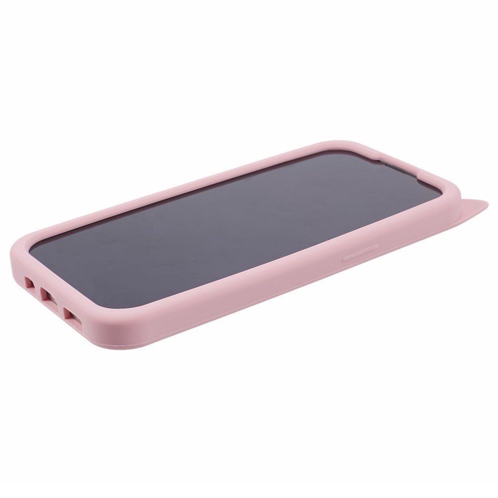 iPhone 15 3D Silikon Case Hülle mit Süssen Katzenohren - Rosa