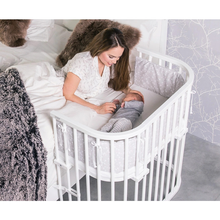 babybay Boxspring Beistellbett weiß mit Matratze Classic Cotton Soft
