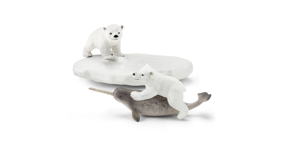 SchleichWild Life - IJsberen glijfeestje speelfiguur