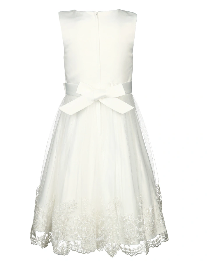 Tüll-Kleid LIA mit Spitze in ecru