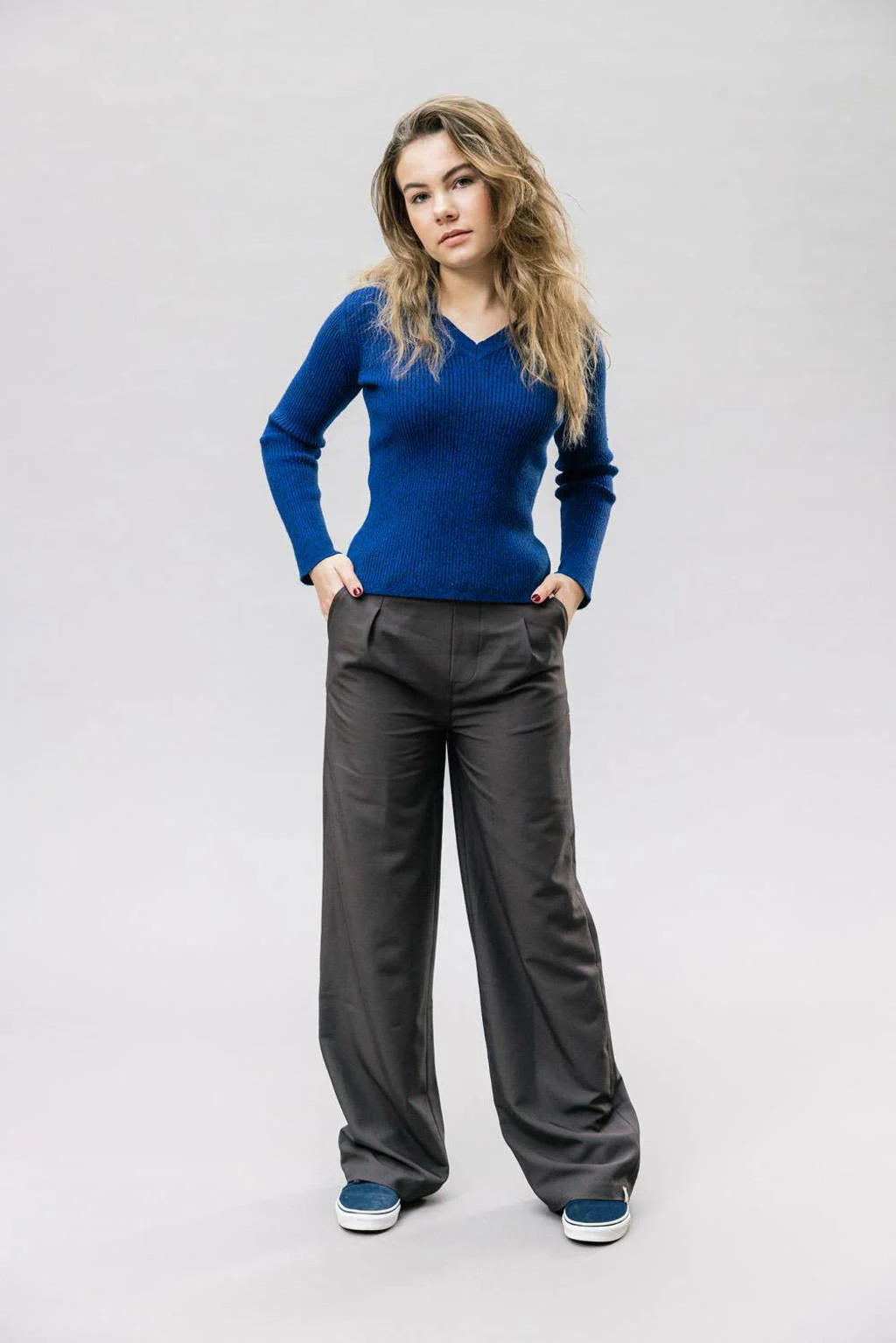 LOOXS high waist loose fit broek bruin