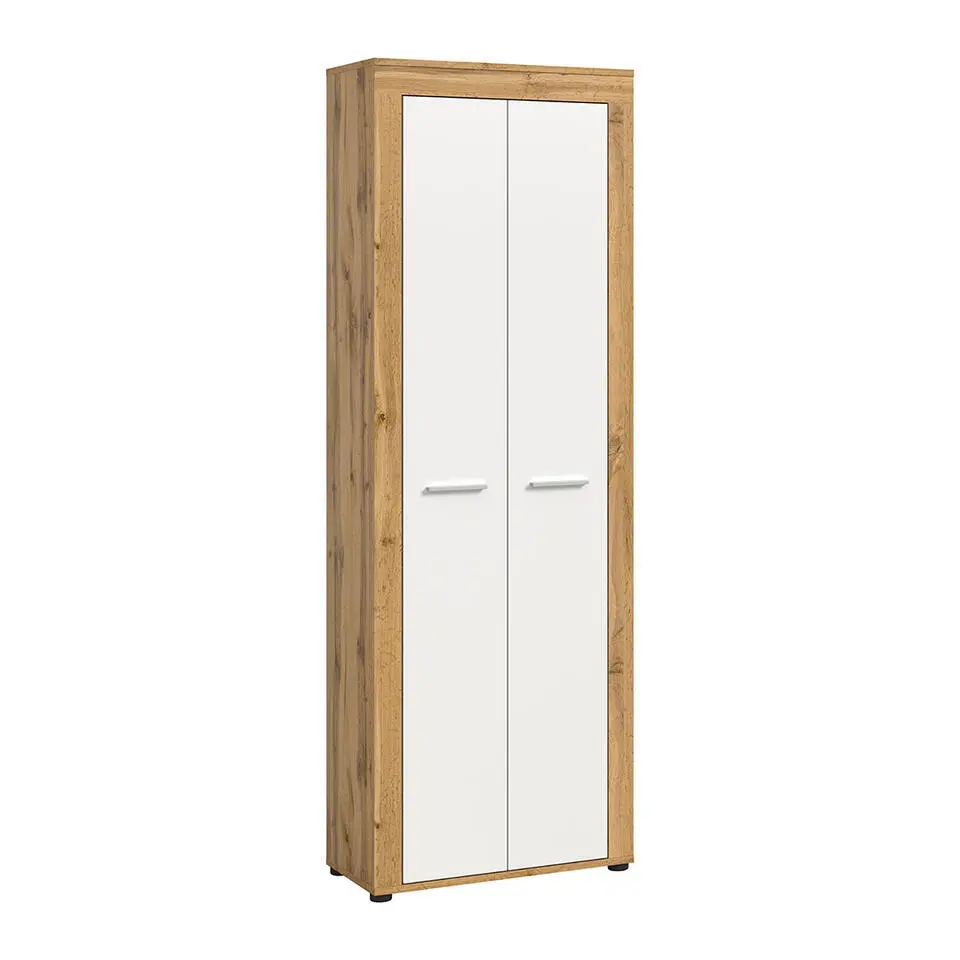 Hioshop Jam kledingkast 2 deuren wit- eik decor