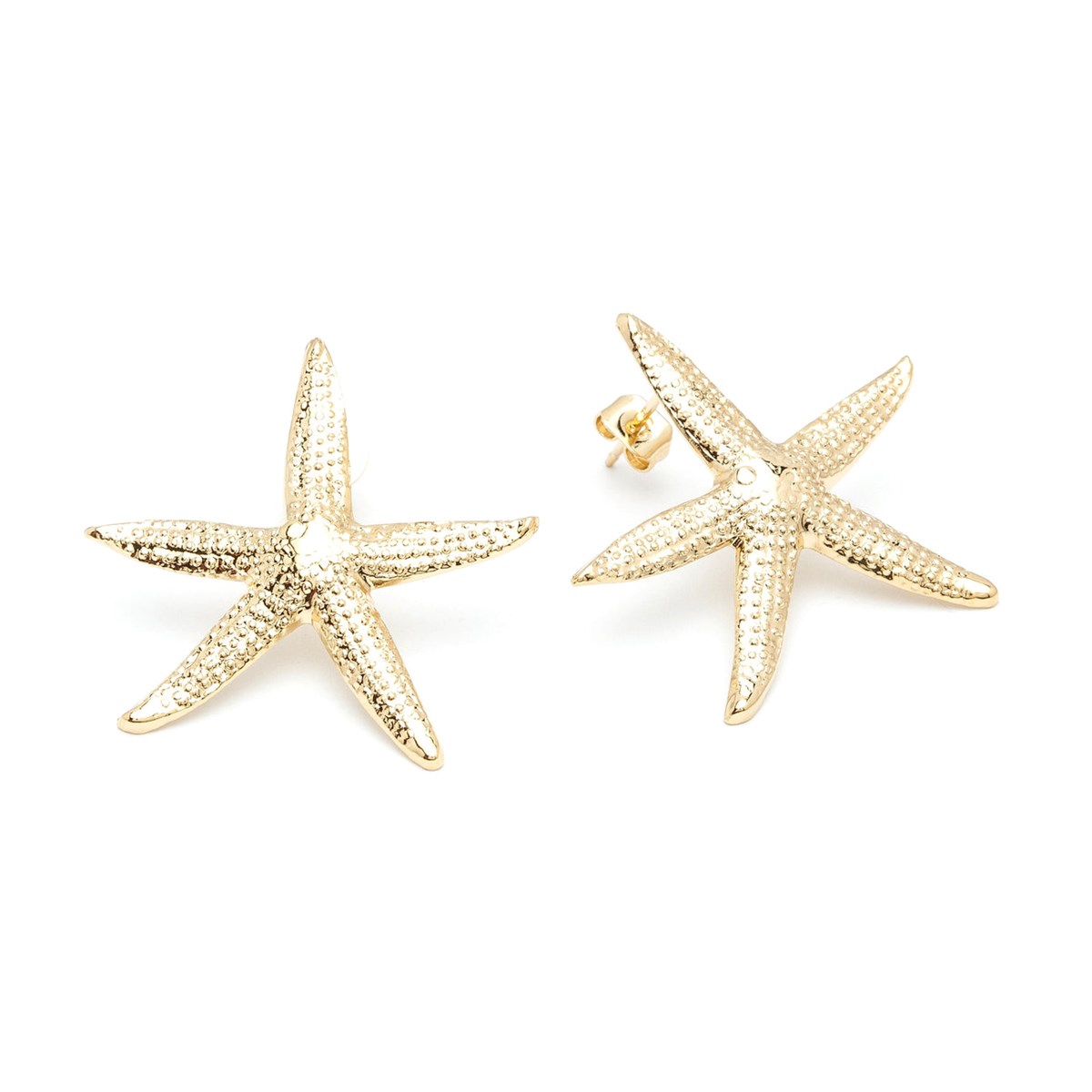 maxi boucles d'oreilles puces étoiles doré à l'or fin - CLÉIA