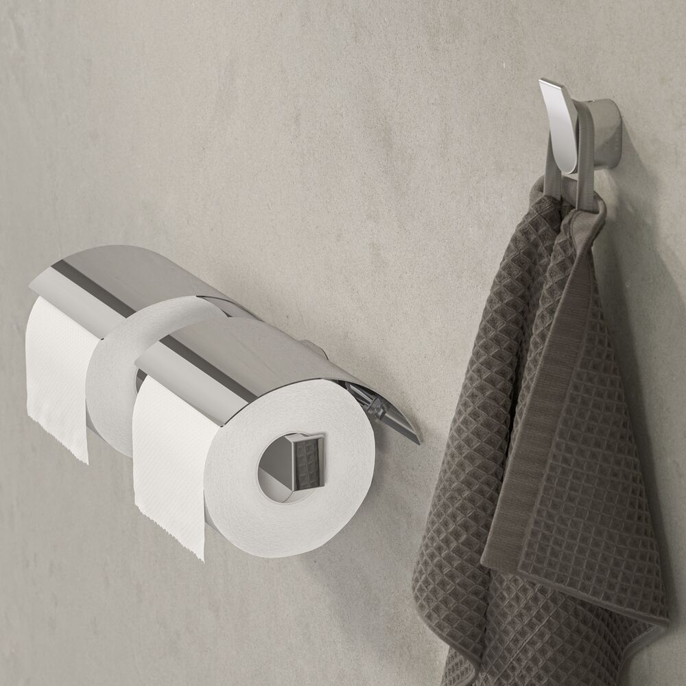 Geesa Wynk toiletrolhouder met klep dubbel chroom