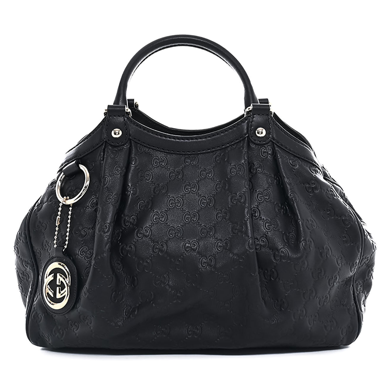 Gucci Sac à main Sukey en Cuir Monogramme noir - Neuf sans étiquette - L.35 cm