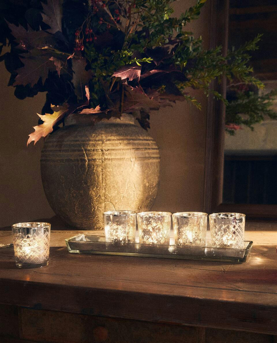 PORTA-VELAS DE VIDRO QUADRADO