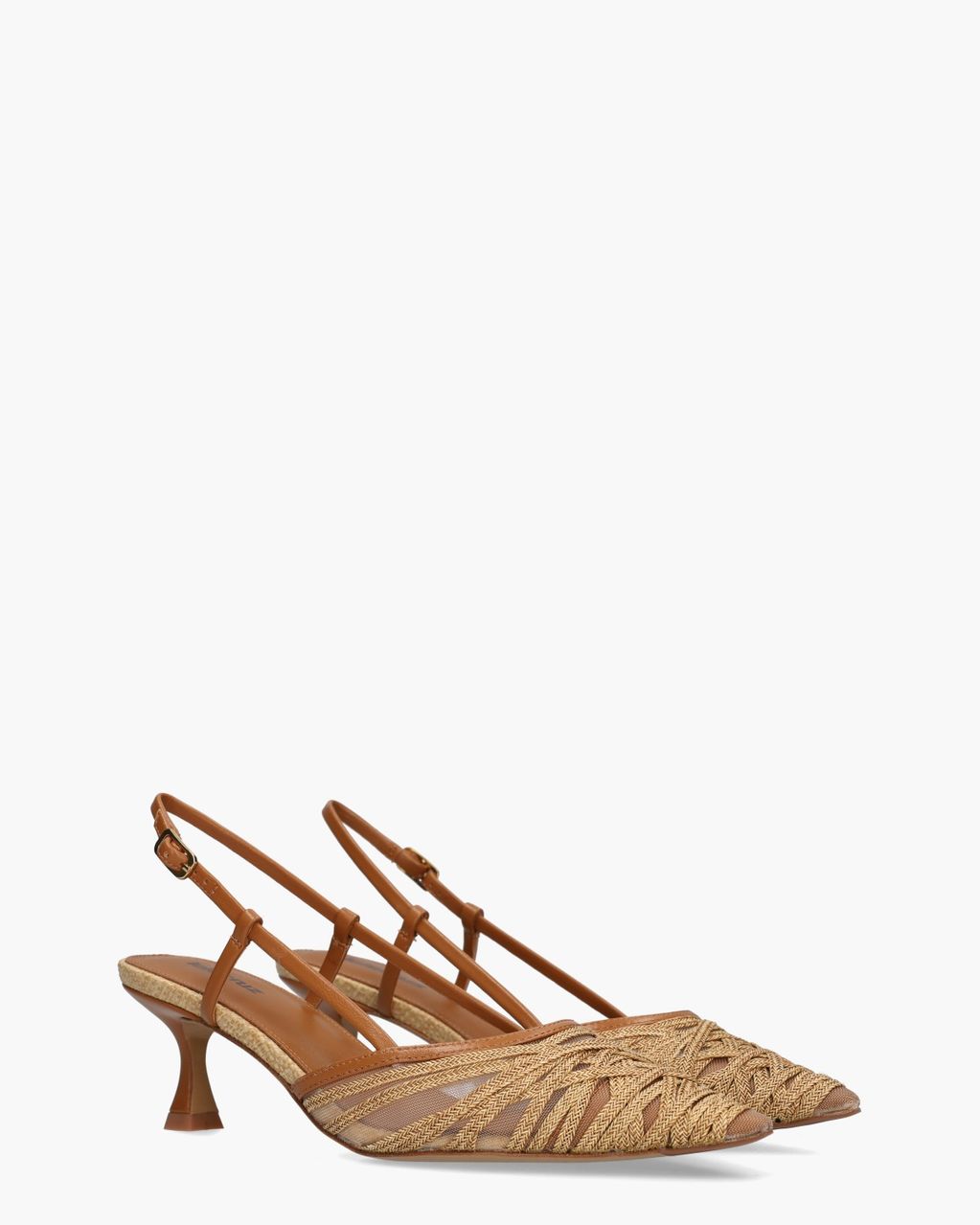 Lola Cruz Cleo Bruin/Cognac Dames Slingbackpumps